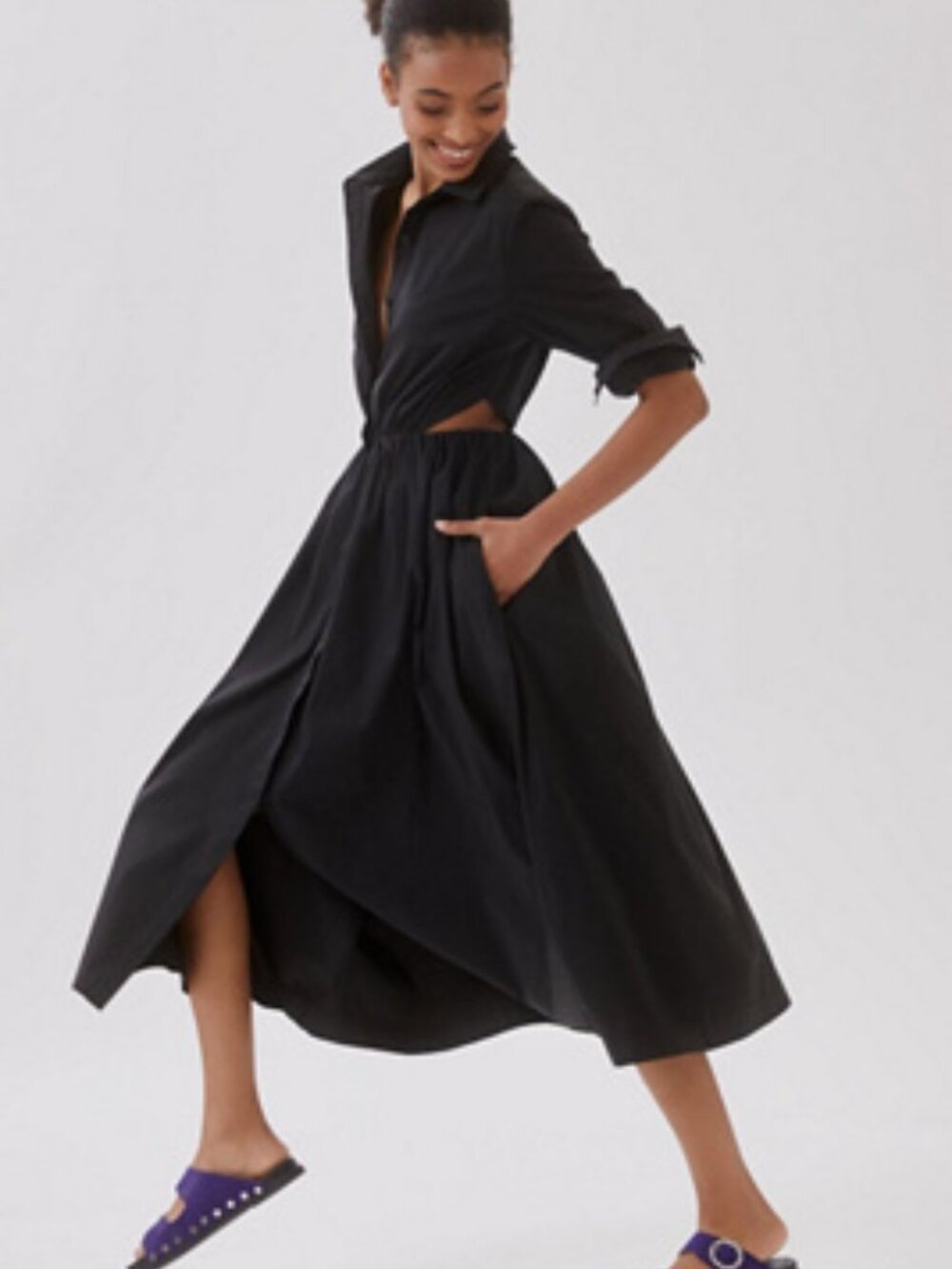Black Anthropologie Shirtdress Sunday in Brooklyn